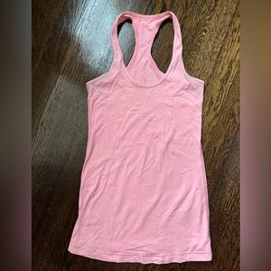Lululemon pink racer back tank, size 6